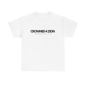 Crowned4Zion Merch Heavy Cotton Tee (White/blk)