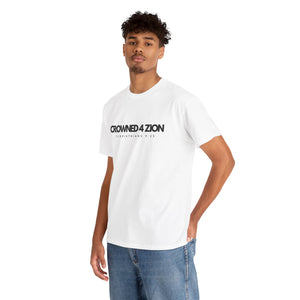 Crowned4Zion Merch Heavy Cotton Tee (White/blk)