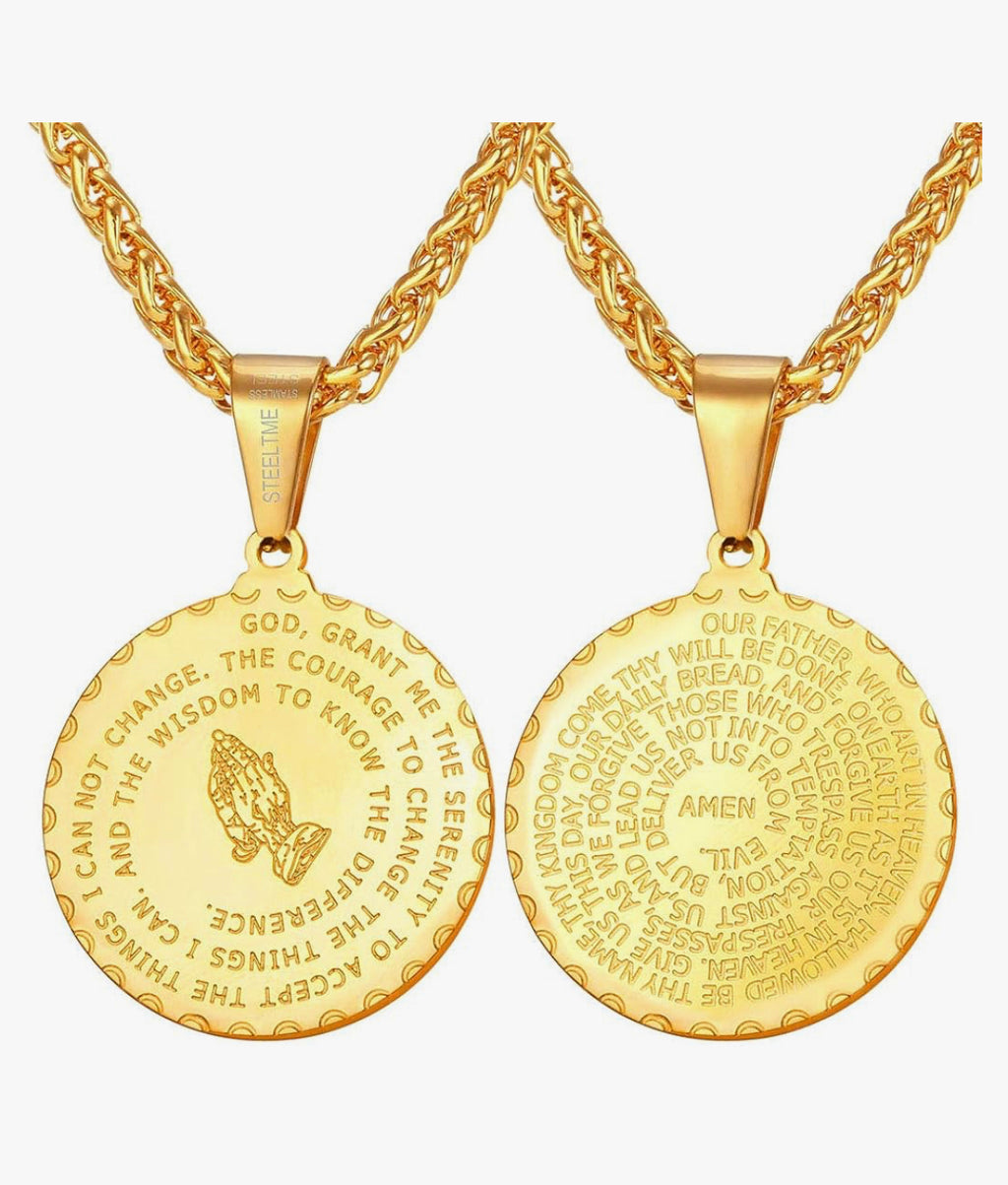 18k Plated Gold Lords Prayer Pendant (UNISEX)