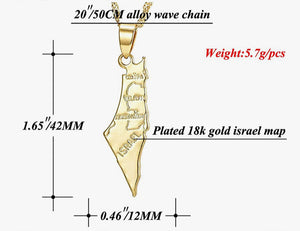 18k Gold Plated Israel Pendant
